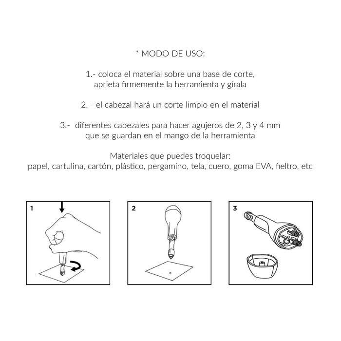 Perforadora de agujeros 2, 3 y 4 mm Oh!Naif Básicos