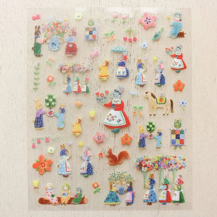 Pegatinas Transparentes Rabbit Garden Hyogensha