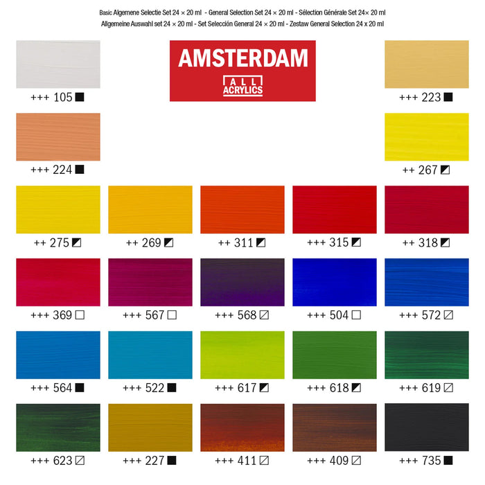 General Selection Set of Standard Series acrylics 24x20ml Amsterdam