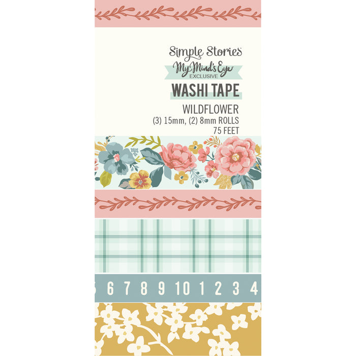 Ruban Washi Fleurs Sauvages