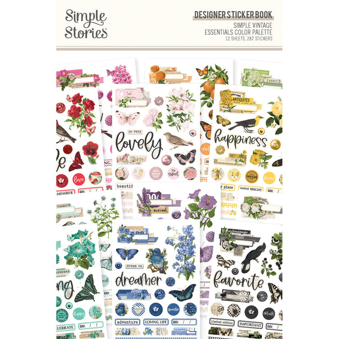 Designer Sticker Book Simple Vintage Essentials Color Palette