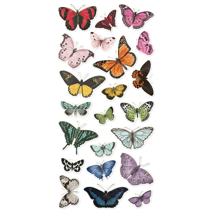Autocollants en mousse Papillon et floral Simple Vintage Essentials Palette de couleurs