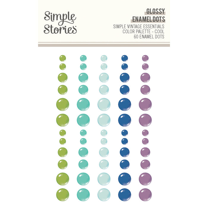 Palette de couleurs Cool Simple Vintage Essentials à pois en émail brillant