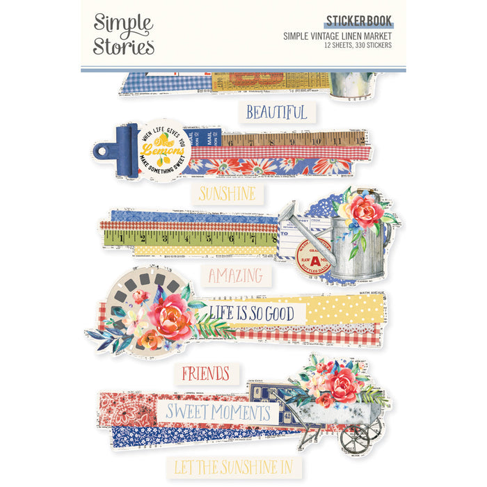 Sticker Book Simple Vintage Linen Market