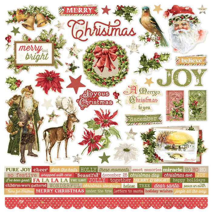 Cardstock Stickers Simple Vintage Yuletide