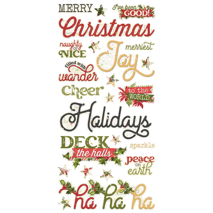 Foam Stickers Simple Vintage Yuletide