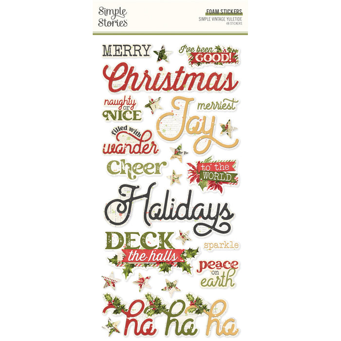 Foam Stickers Simple Vintage Yuletide