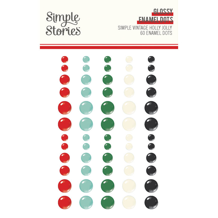 Glossy Enamel Dots Simple Vintage Holly Jolly