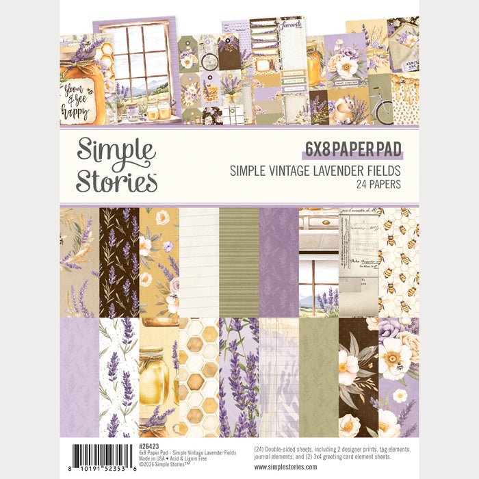 Bloc de Papeles Pequeño Simple Vintage Lavender Fields