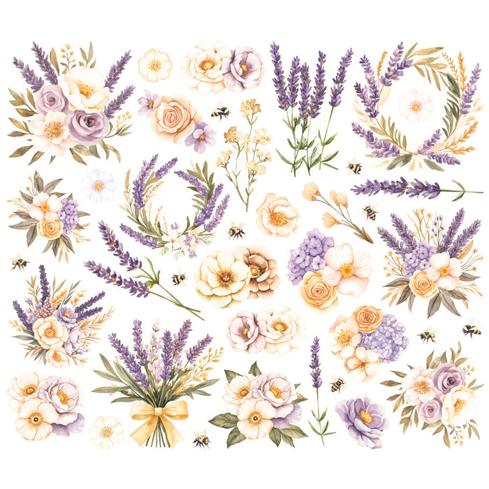 Floral Bits & Pieces Simple Vintage Lavender Fields
