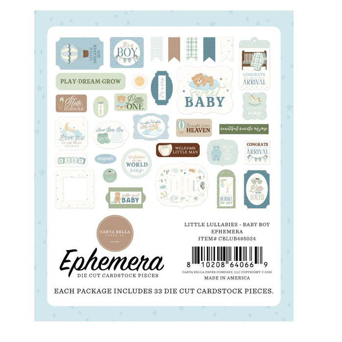 Ephemera Little Lullabies - Baby Boy