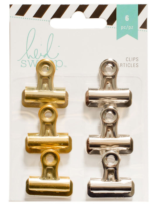 Heidi Bulldog Clips Silver/Gold