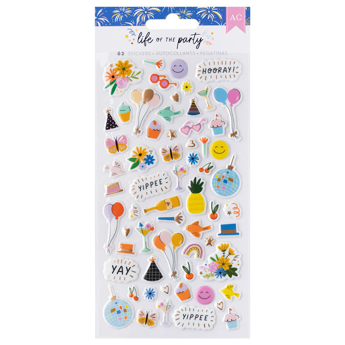 Puffy Life of the Party Stickers