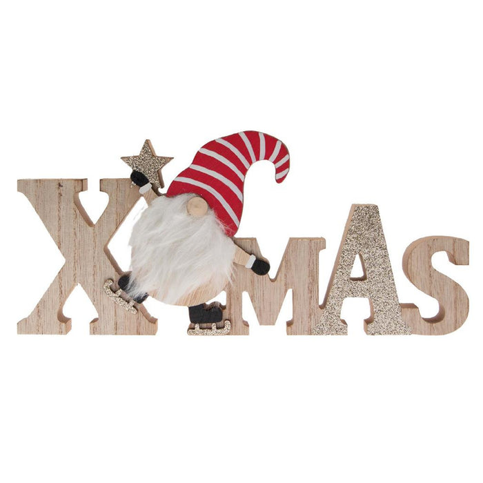 Adorno Navidad en Madera Gnomo Nórdico