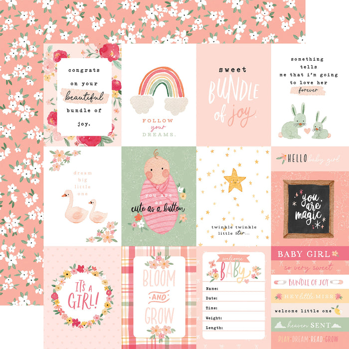 Paper 3x4 Journaling Cards Welcome baby Girl