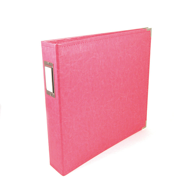 We R Classic Leather D-Ring Album 12"X12"-Strawberry