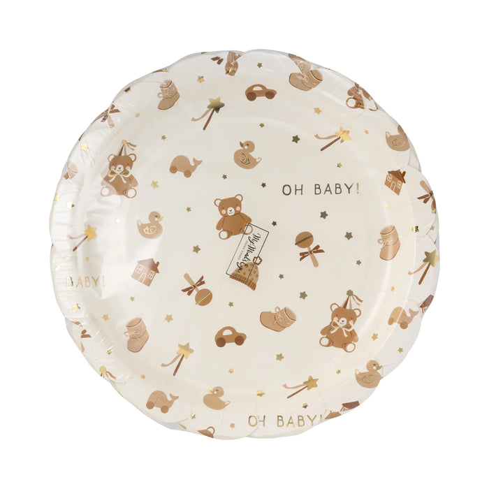 Assiette en carton à motif d'ours en peluche