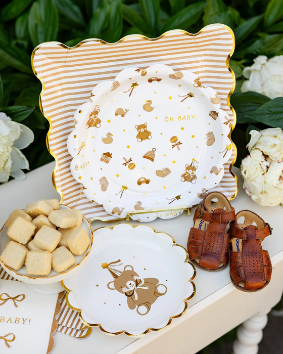 Assiette en carton à motif d'ours en peluche