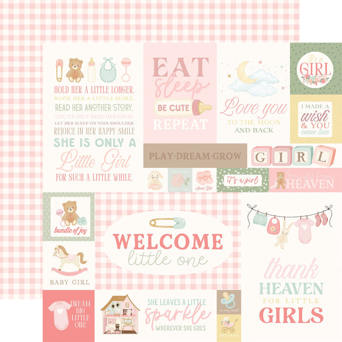 Papel Baby Girl Journaling Cards Little Lullabies - Baby Girl