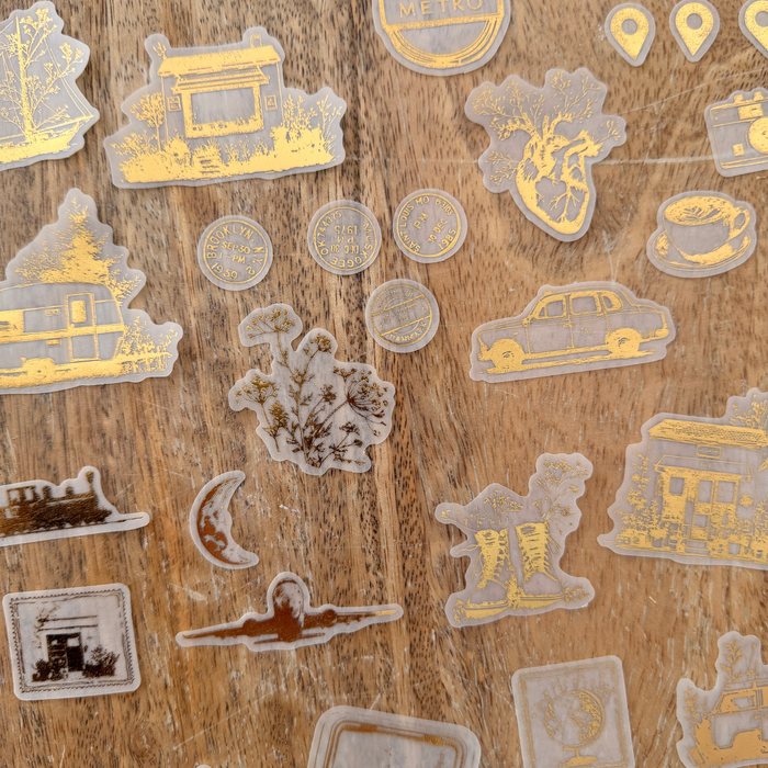 Set die cuts vellum foil - Nómada