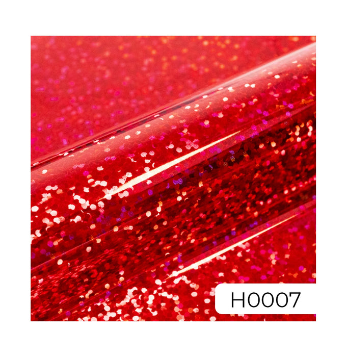 Vinyle textile holographique rouge - Bobine