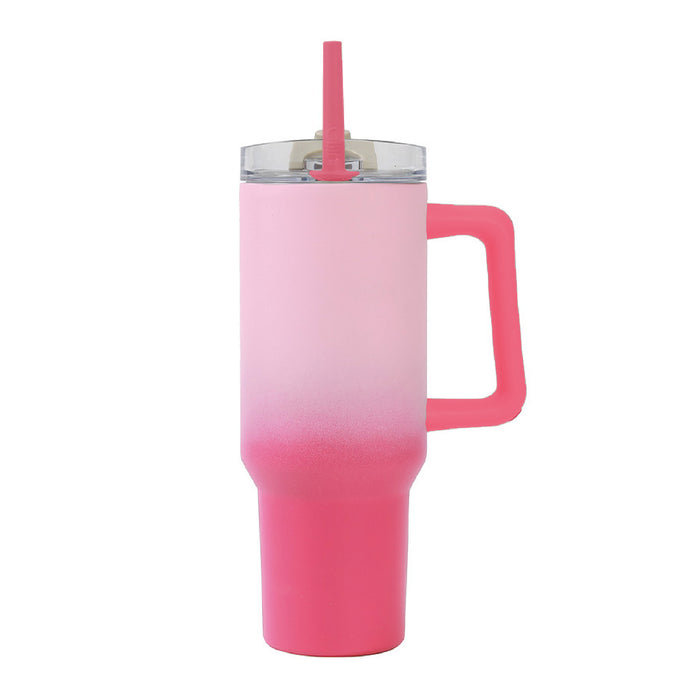 Verre Thermique avec Paille Dégradé Rose 1200 ml I-Drink