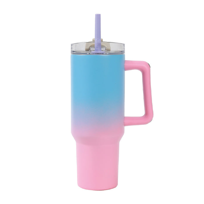 Thermal Tumbler with Straw Pink/Blue Gradient 1200 ml I-Drink