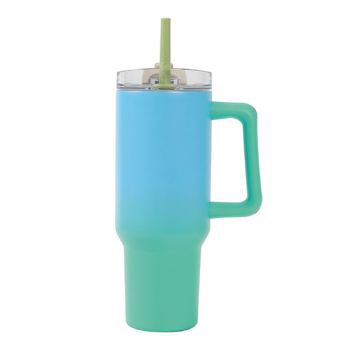 Gobelet Thermique avec Paille Dégradé Vert/Bleu 1200 ml I-Drink