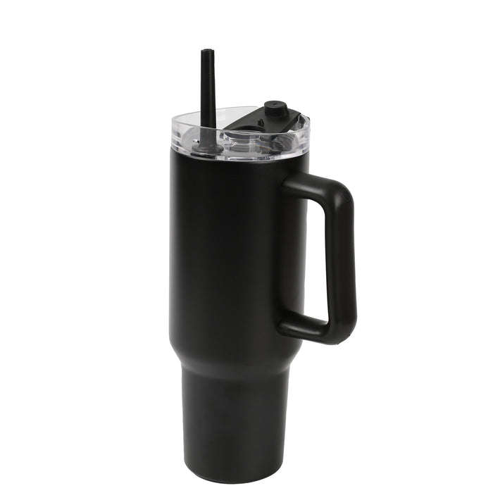 Vaso Térmico con Pajita Negro 1200 ml