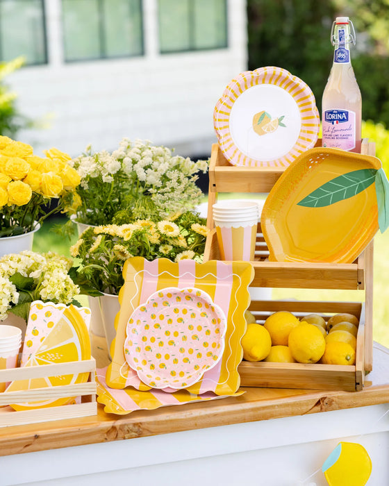Assiette en papier en forme de citron