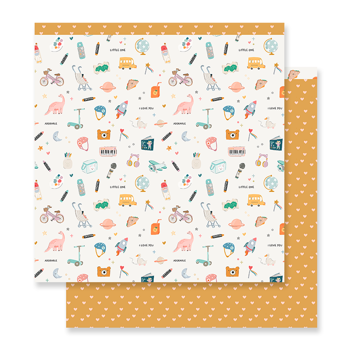 Grand bloc de papier double face Little M