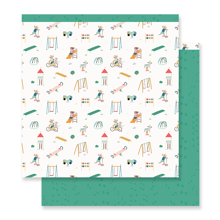 Grand bloc de papier double face Little M