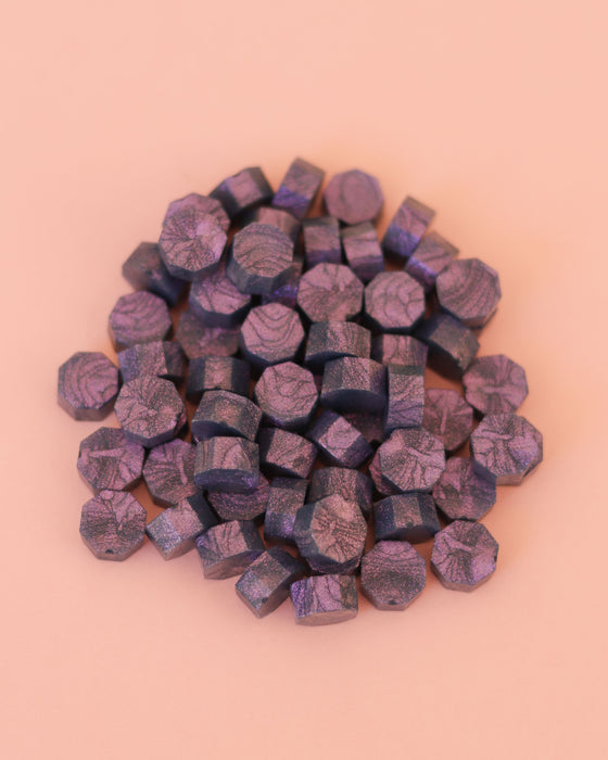 Set de perles de cire à cacheter brillantes 35 gr Violet