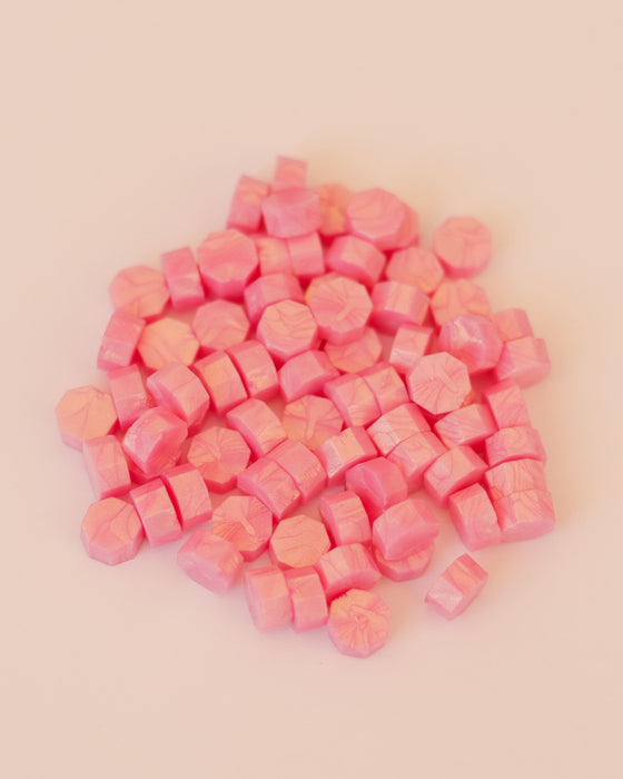 Set de perles de cire à cacheter brillantes 35 gr Rose Bubblegum