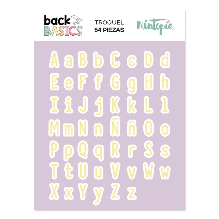 Troquel Mini Alfabeto Mayúsculas y Minúsculas Back to Basics