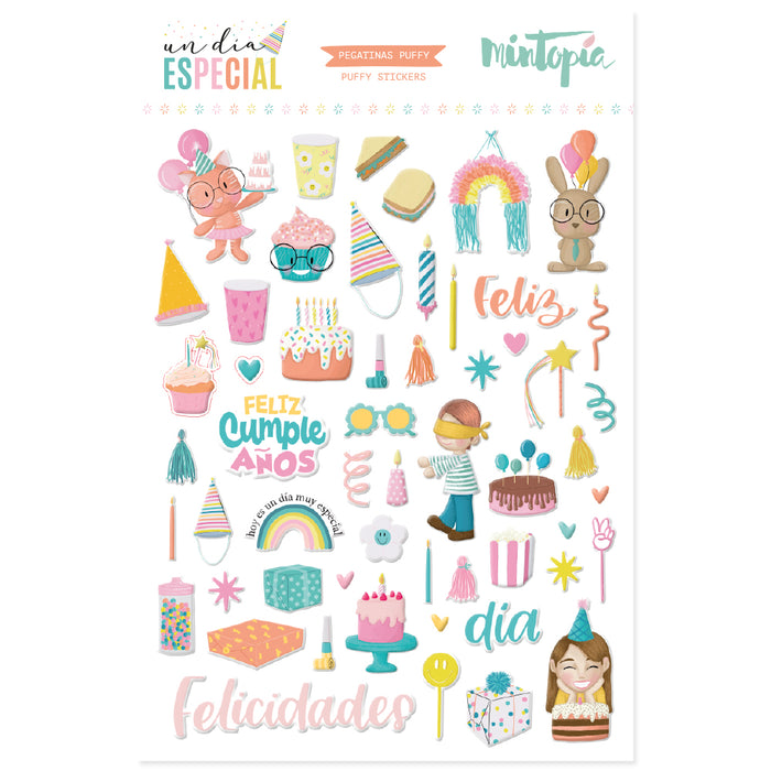 Puffy stickers illustrations A Special Day