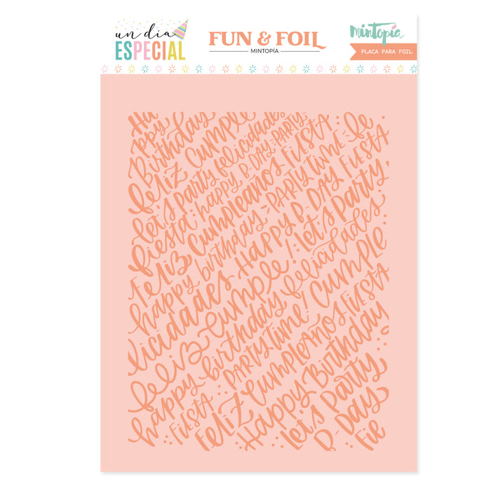 Placa Hot Foil&Fun Lettering Un Día Especial