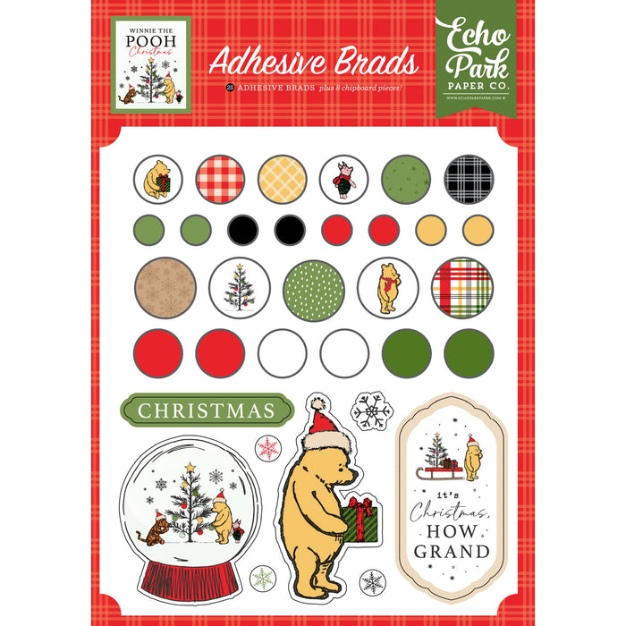 Adhesive Brads Winnie The Pooh Christmas