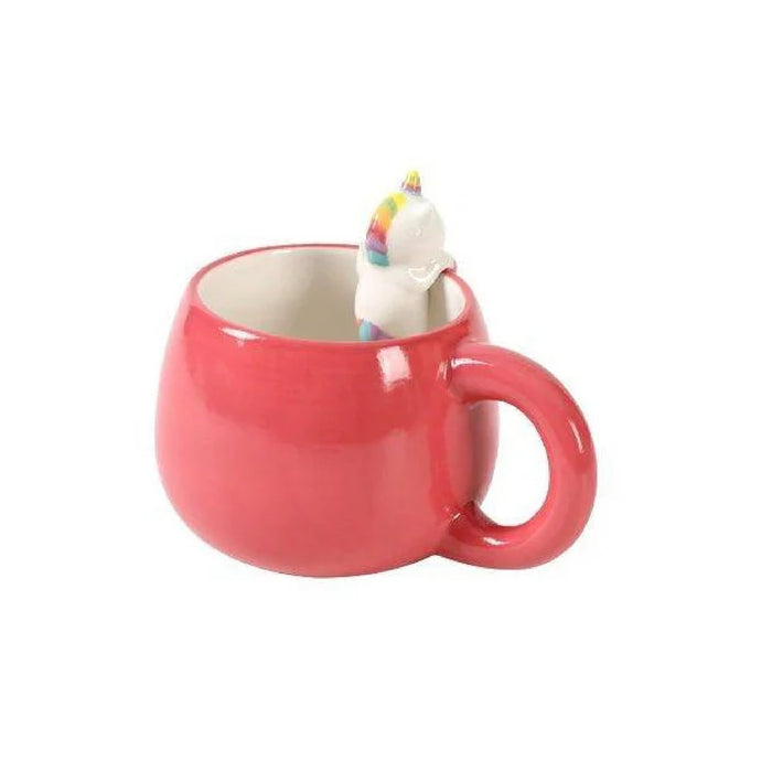 Ceramic Mug with Unicorn Charm