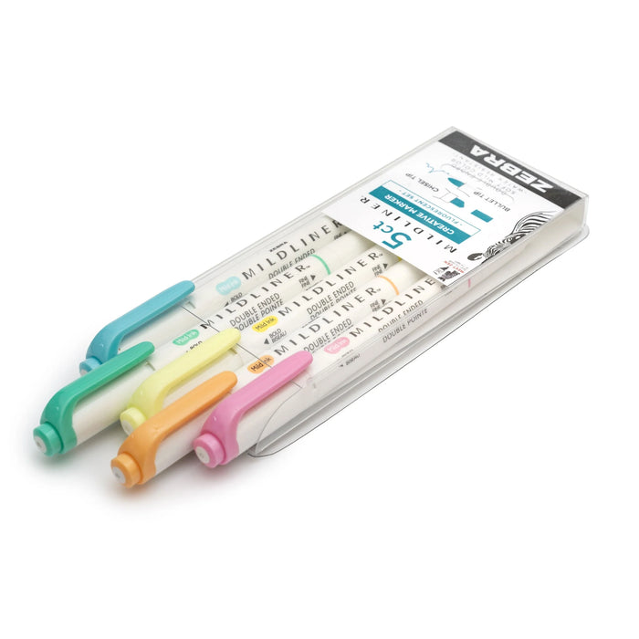 Set de 5 Subrayadores Mildliner Pastel Fluorescent Zebra