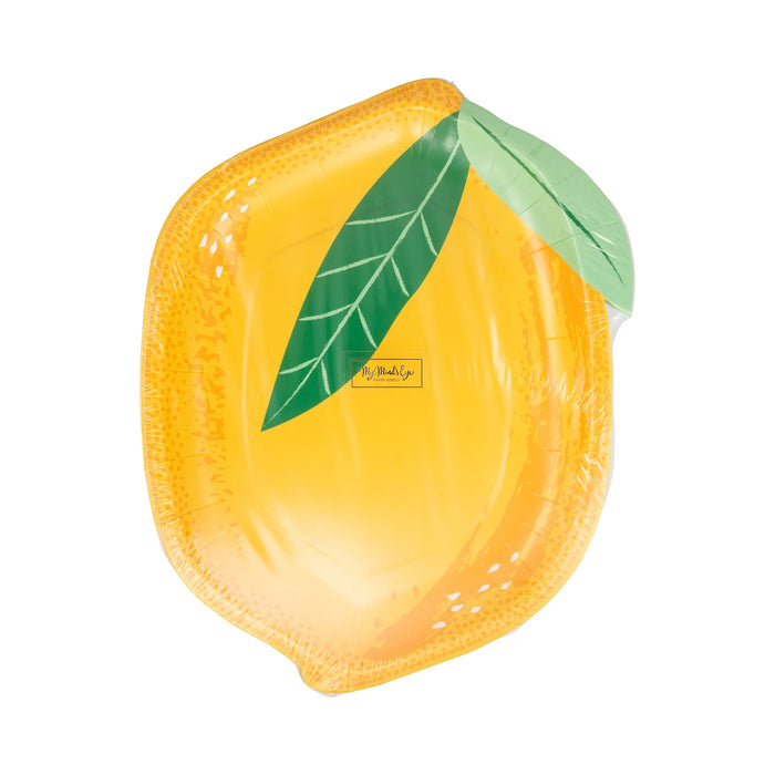 Assiette en papier en forme de citron