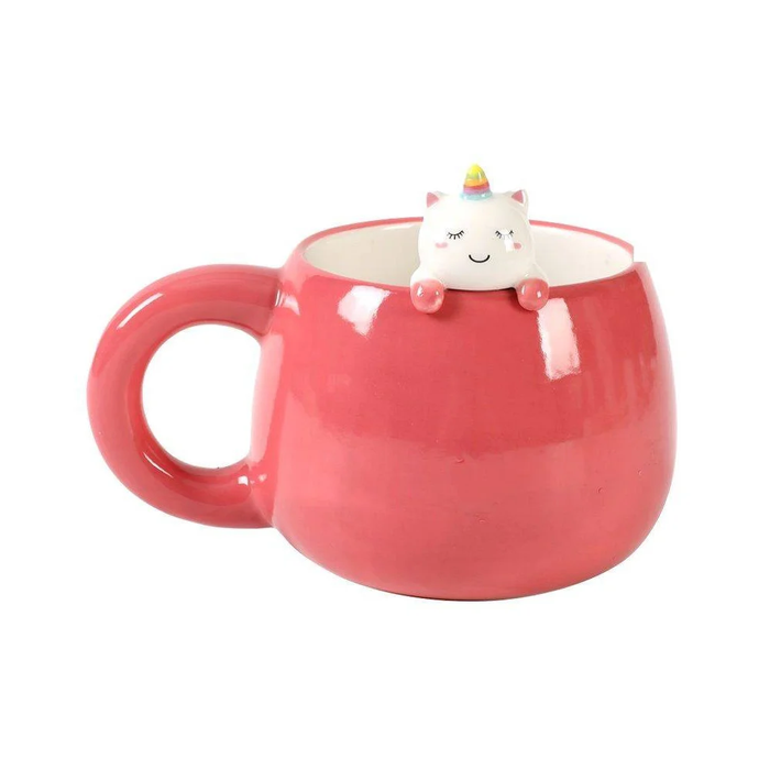 Ceramic Mug with Unicorn Charm