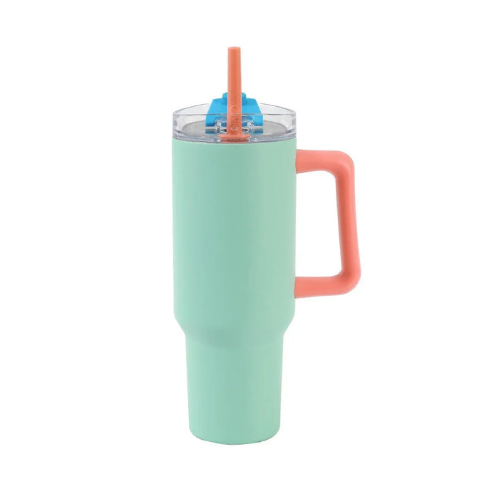 Vaso Térmico con Pajita verde azulado 1200 ml I-Drink