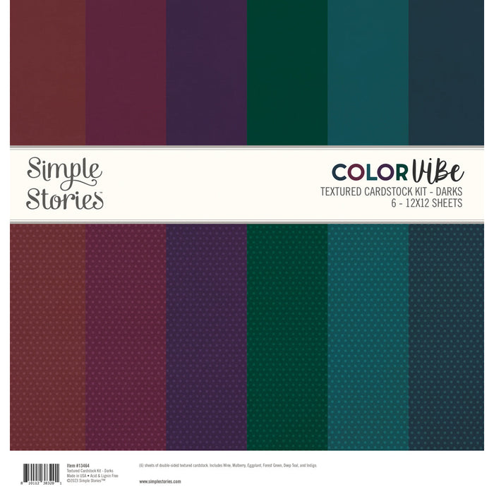 Kit de papier cartonné texturé Color Vibe Darks