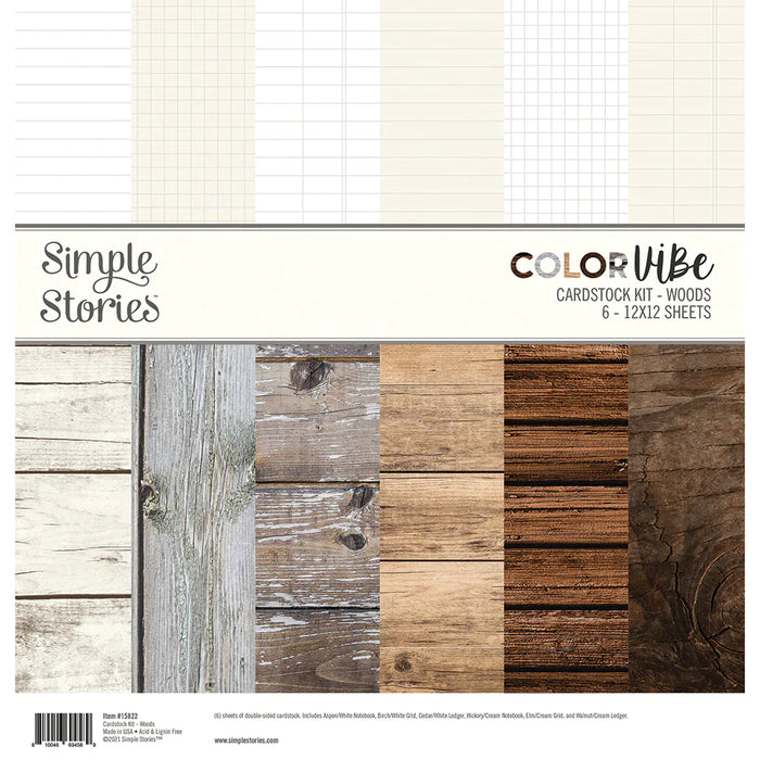 Kit de papier cartonné texturé Color Vibe Woods