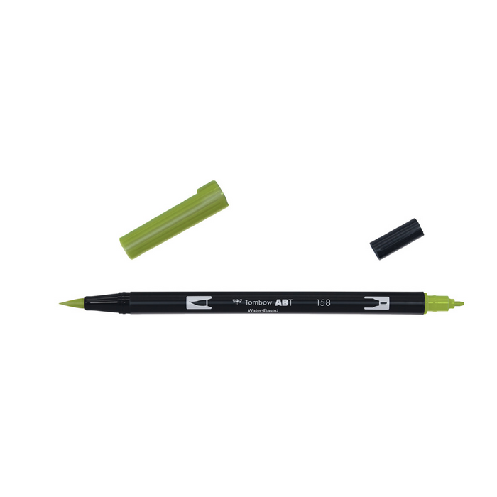 Rotulador Acuarelable Tombow Dual Brush-Pen Abt 158 Dark Olive