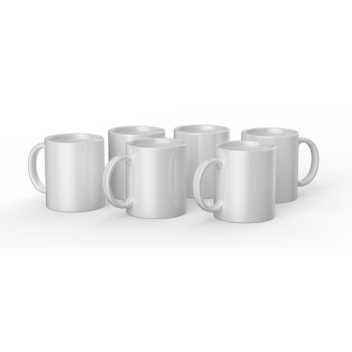 Set 6 Ceramic Mugs 340ml White Cricut Mug Press - PRE SALE - PREVENTA-