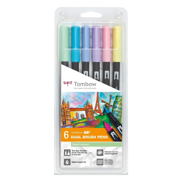Set of 6 Tombow Pastel Colors Pencils