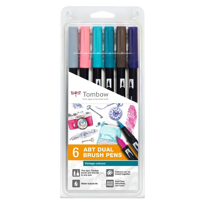 Rotulador LETTERING TOMBOW Colores Vintage 6 ud