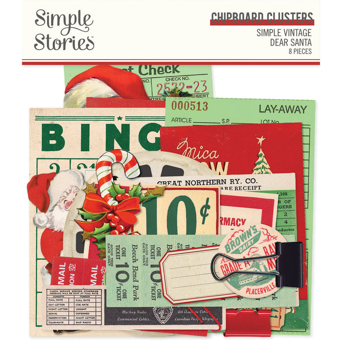 Chipboard Clusters Simple Vintage Dear Santa